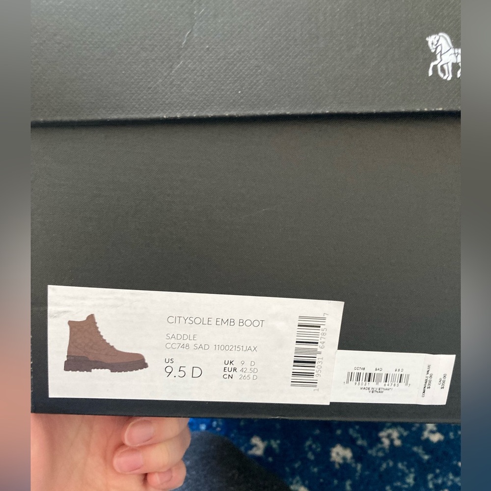 NWT COACH SADDLE SIGNATURE CITYSOLE BOOTS - Picture 10 of 10